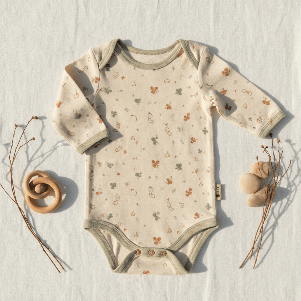 Unisex-Baby Baby Organic Long Sleeve Lucky Bodysuit - Baby Organic