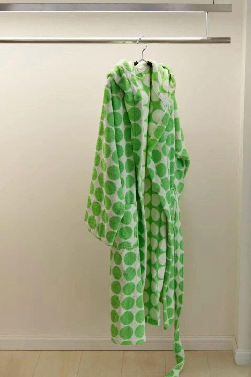 Whimsical Polka Dot Hooded Bath Robe - 100% Organic Long-Stapled Cotton - Baby Organic