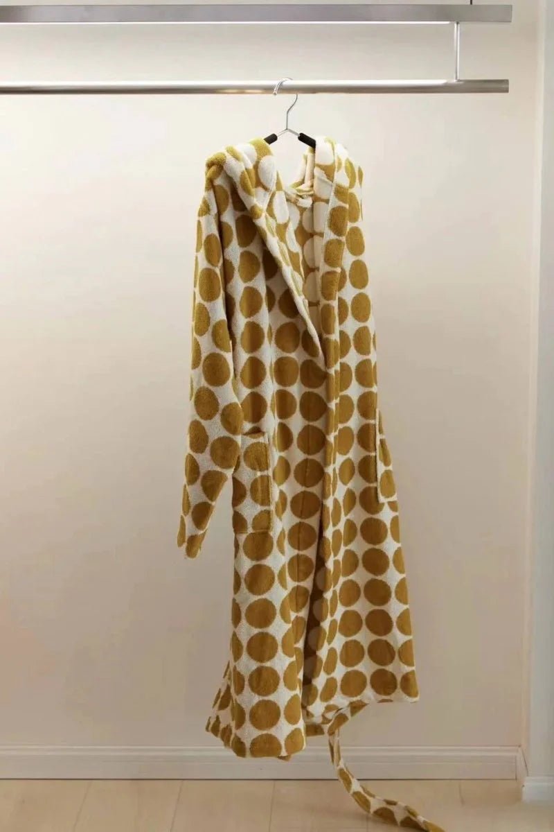 Whimsical Polka Dot Hooded Bath Robe - 100% Organic Long-Stapled Cotton - Baby Organic