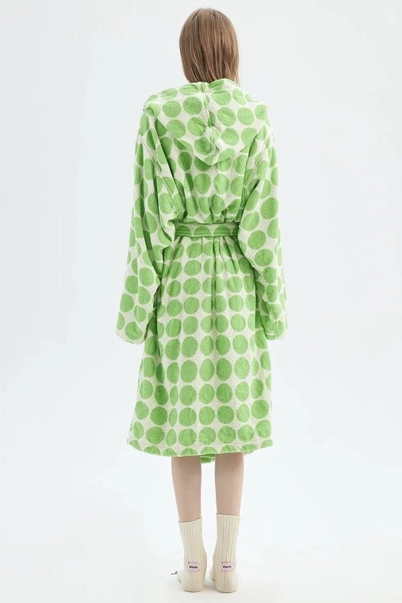Whimsical Polka Dot Hooded Bath Robe - 100% Organic Long-Stapled Cotton - Baby Organic