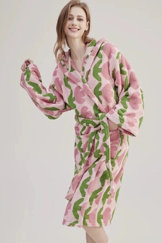 Whimsical Tulip Hooded Bath Robe - 100% Organic Long-Stapled Cotton - Baby Organic
