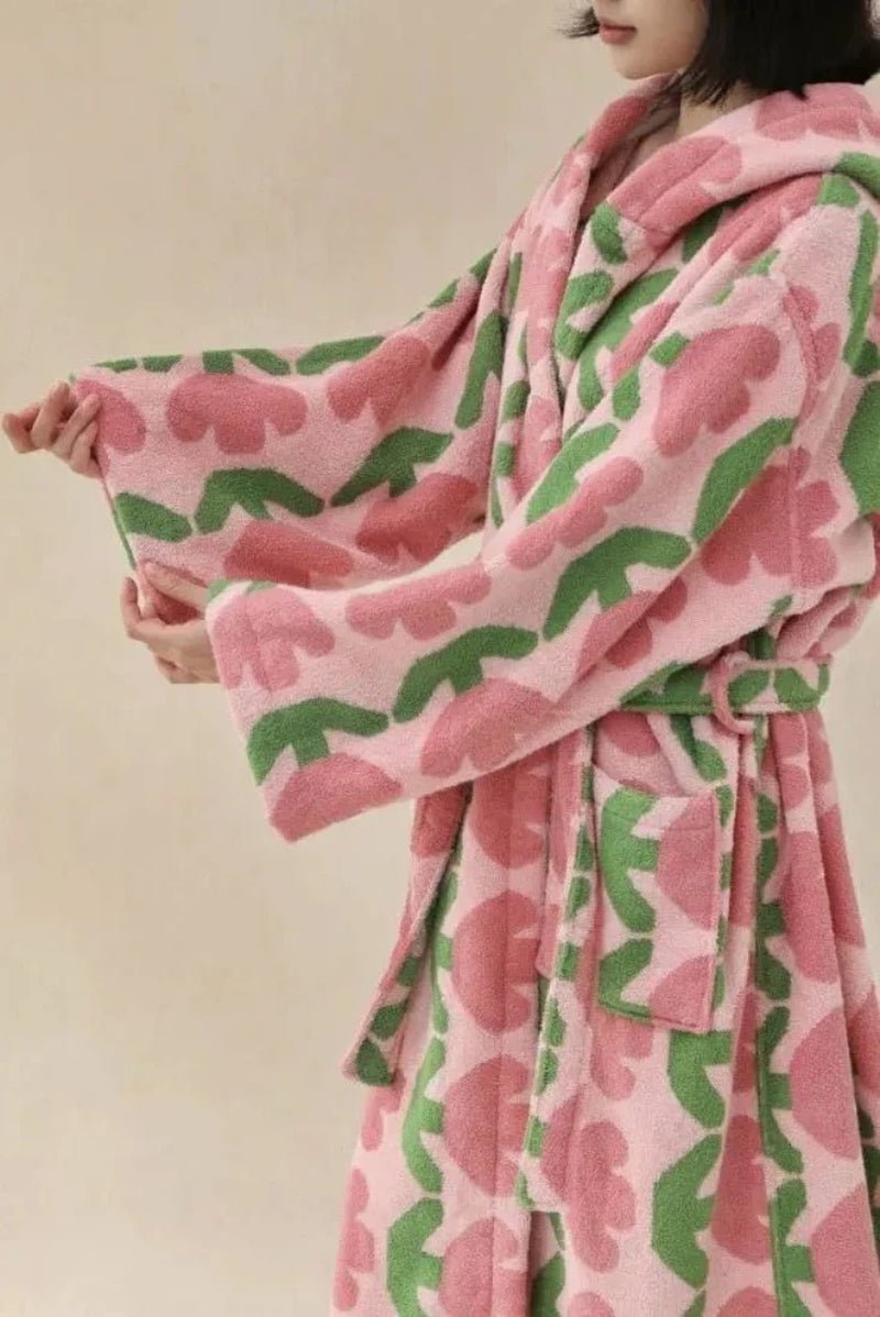 Whimsical Tulip Hooded Bath Robe - 100% Organic Long-Stapled Cotton - Baby Organic