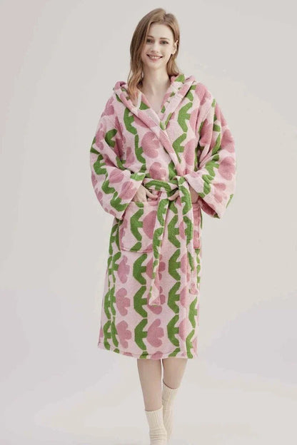 Whimsical Tulip Hooded Bath Robe - 100% Organic Long-Stapled Cotton - Baby Organic