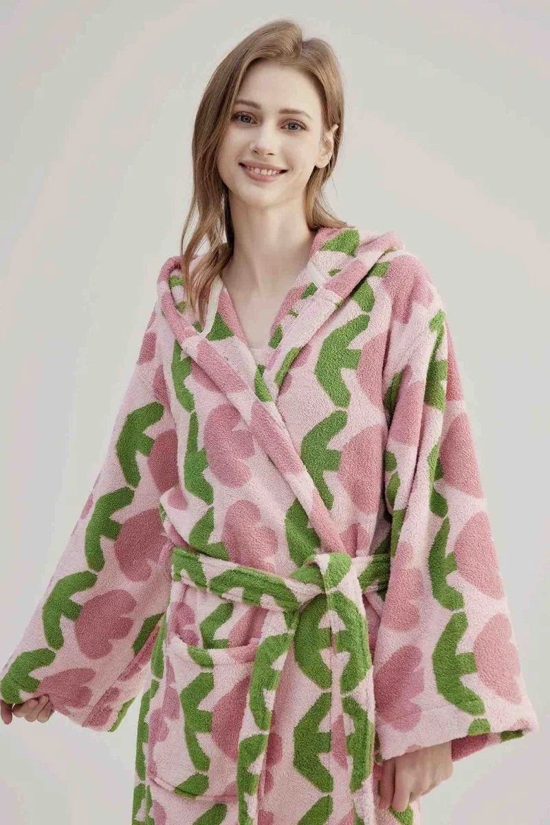 Whimsical Tulip Hooded Bath Robe - 100% Organic Long-Stapled Cotton - Baby Organic