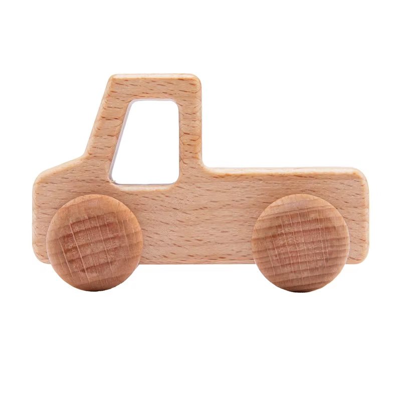 Wooden Child Block for Babies BPA Free Organic Beech Animal Shape Baby Toy Car Montessori Toys Brain Game Handmade Crafts Gifts - Baby Organic