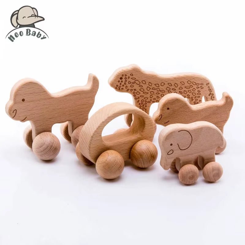 Wooden Child Block for Babies BPA Free Organic Beech Animal Shape Baby Toy Car Montessori Toys Brain Game Handmade Crafts Gifts - Baby Organic