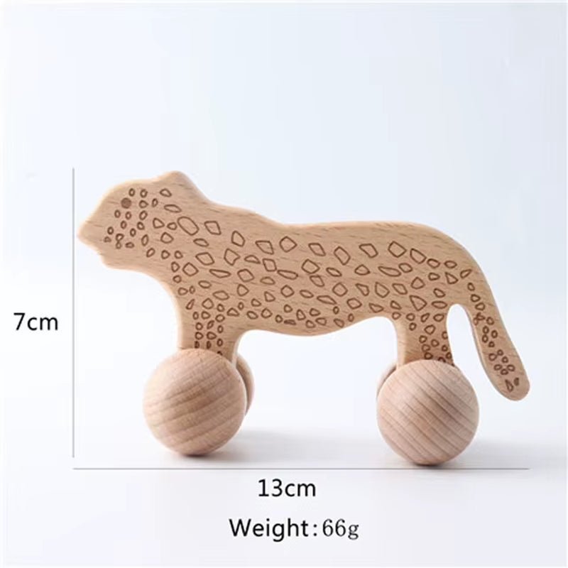 Wooden Child Block for Babies BPA Free Organic Beech Animal Shape Baby Toy Car Montessori Toys Brain Game Handmade Crafts Gifts - Baby Organic