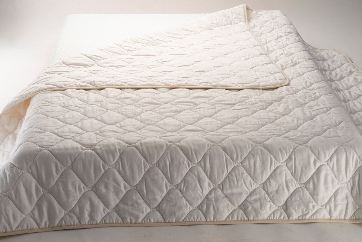 Wool and cotton sateen quilt, natural wool duvet insert - Baby Organic