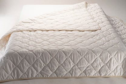 Wool and cotton sateen quilt, natural wool duvet insert - Baby Organic