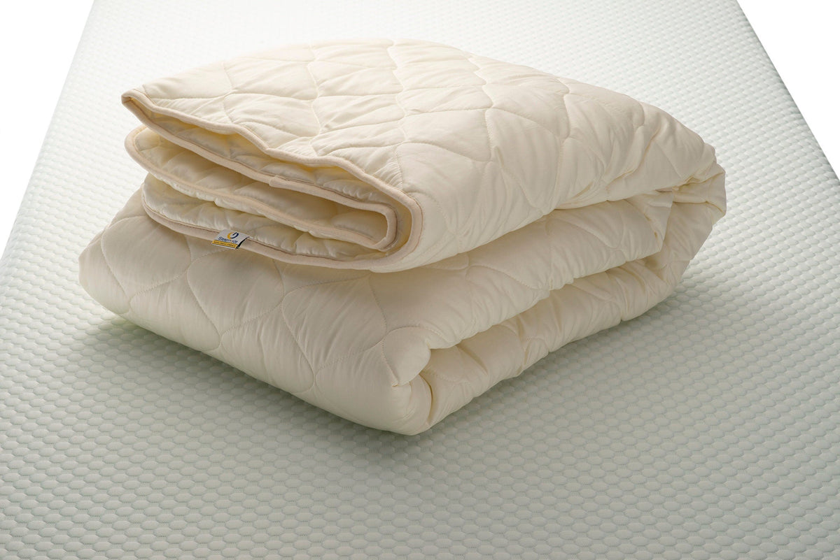Wool and cotton sateen quilt, natural wool duvet insert - Baby Organic