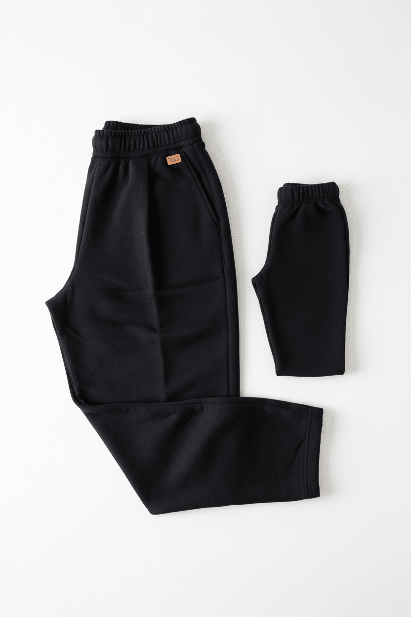Y33 Pleated Baggy Organic Sweatpants - Midnight Black [Pre-Order] - Baby Organic