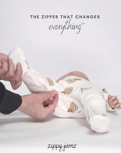 – Zipper Organic Sleeper Footed Onesies Sleeper Baby Pajamas with Inseam Zipper - Baby Organic